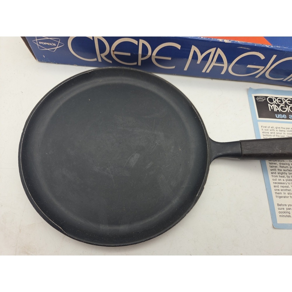 Popeil's Crepe Magician Pan Recipe Book Storage Dupont Teflon 1975 Vtg in Box - Picture 2 of 9